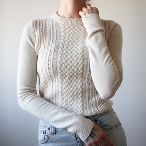 Aritzia T. Babaton Cashmere Cable Knit Sweater